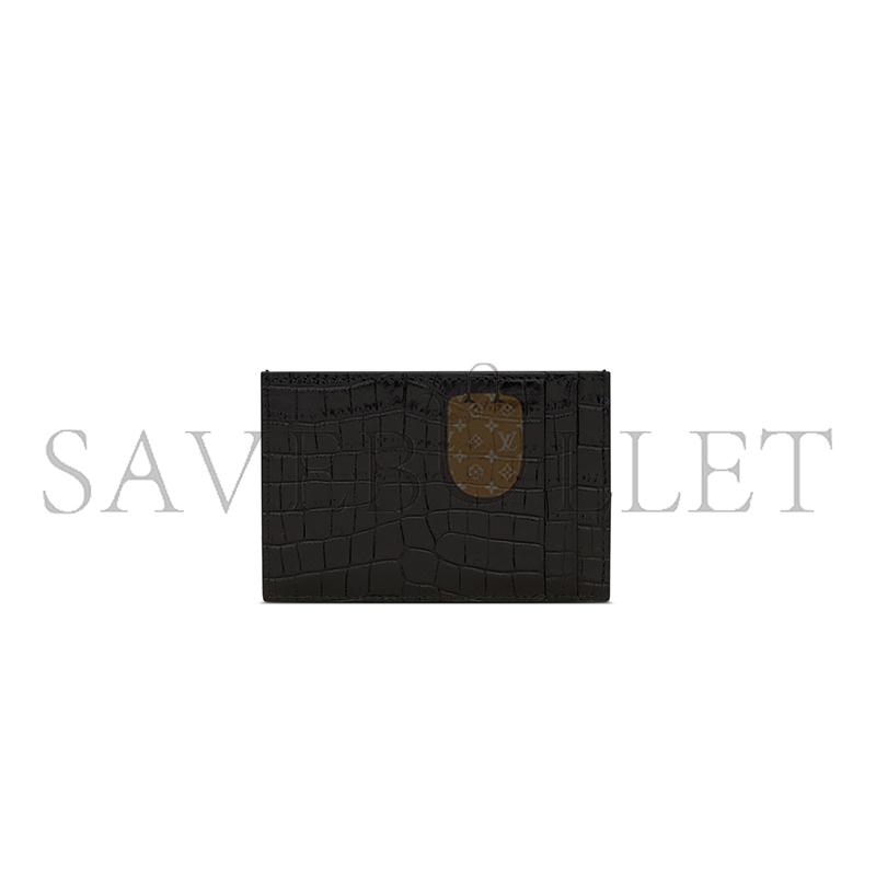 Y51 UPTOWN FLAP CARD CASE IN CROCODILE-EMBOSSED SHINY LEATHER 582305DND1J1000 (10.5*7*1.5cm)